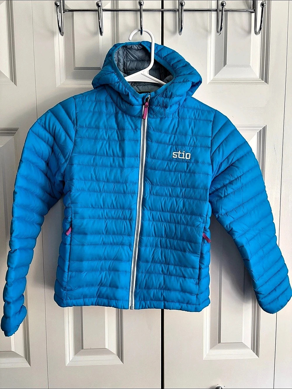 Stio Kids' Down Hooded Jacket Puffer Blue Boys 8